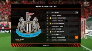 Das Bild zeigt Newcastle United im EA FC 25 Karrieremodus