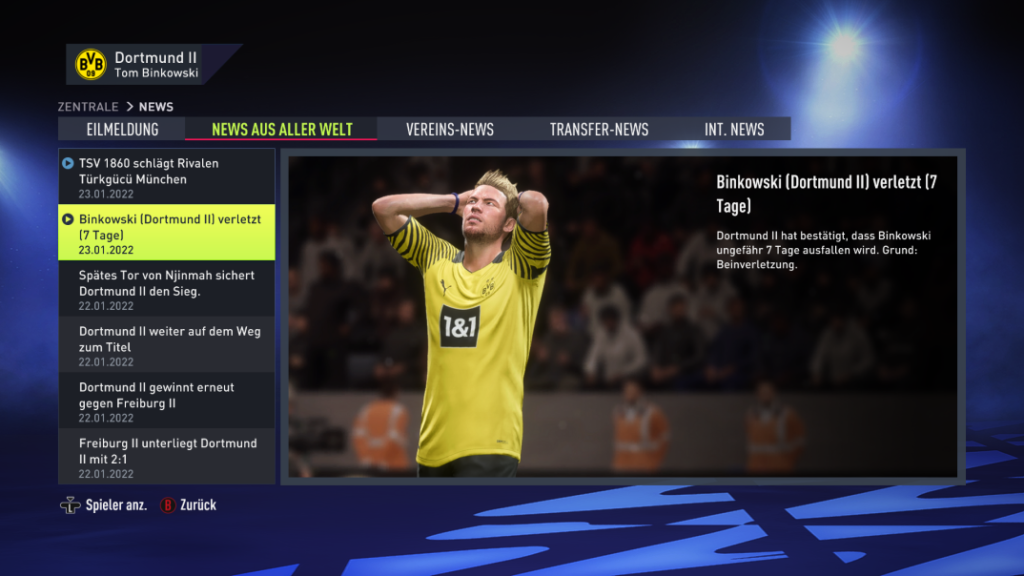 Fifa 22 Pro verletzt