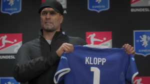 Das Bild zeigt Jürgen Klopp als Manager im EA FC 25 Karrieremodus