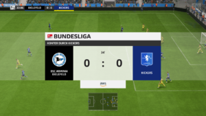 Das Bild zeigt ein spielbares Highliht im EA FC 25 Karrieremodus.