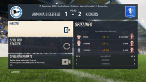 Das Bild zeigt das Ende der spielbaren Highlights im EA FC 25 Karrieremodus. 