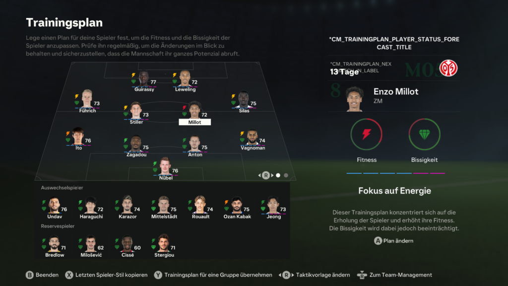 EA FC 24 Trainingsplan