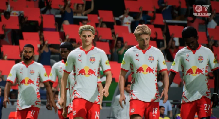 Das Bild zeigt österreichische Spieler von RB Salzburg im EA FC 25 Karrieremodus.