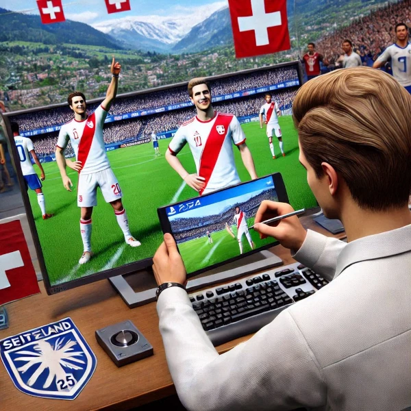 Das Bild symbolisiert Talente aus der Schweiz im EA FC 25 Karrieremodus.