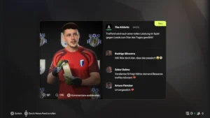 Das Bild zeigt den englischen Torhüter James Trafford im EA FC 25 Karriermodus.