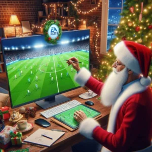 Das Bild symbolisiert Wünsche für 2025 an den Weihnachtsmann zum EA FC 25 Karrieremnodus