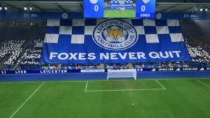 Das Bild zeigt das Stadion von Leicester City im EA FC 25 Karrieremodus.