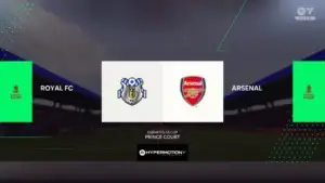 Das Bild zeigt eine Partie des FC Arsenal im EA FC 25 Karrieremodus