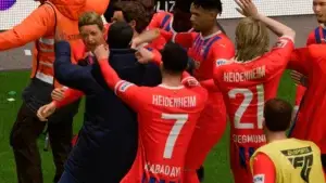 Der FC Heidenheim jubelt im EA FC 25 Karrieremodus über den Einzug in die Champions League.