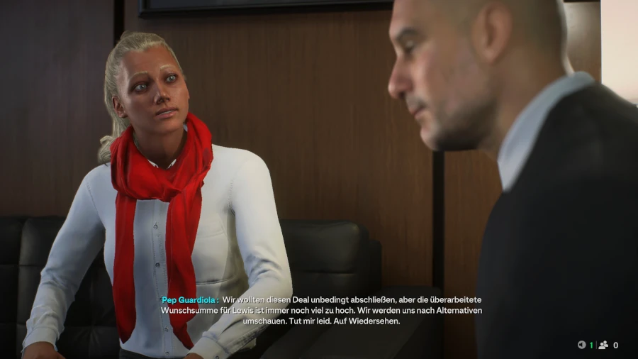 Das Bild zeigt Pep Guardiola im EA FC 25 Karrieremodus.