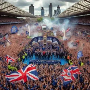 Das Bild zeigt die Meisterfeier des Royal FC London im EA FC 25 Karrieremodus.