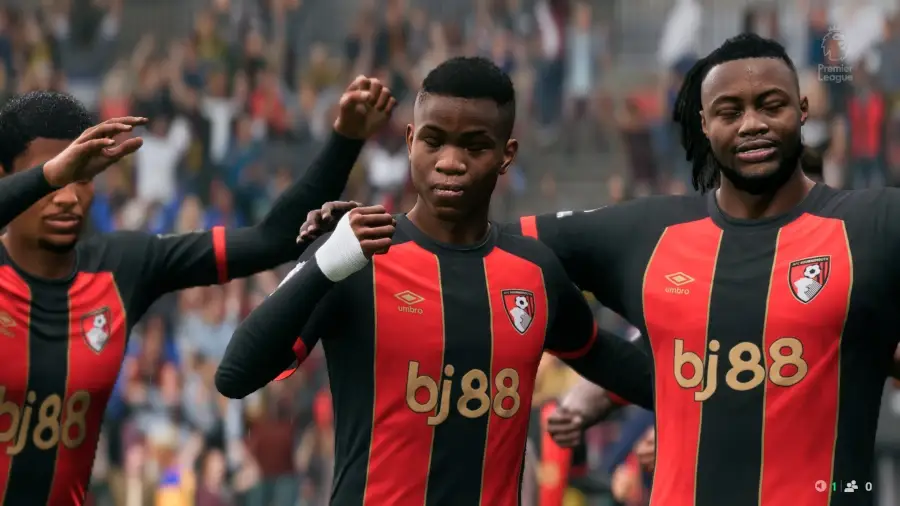 Das Bild zeigt Spieler des AFC Bournemouth im EA FC 25 Karrieremodus.