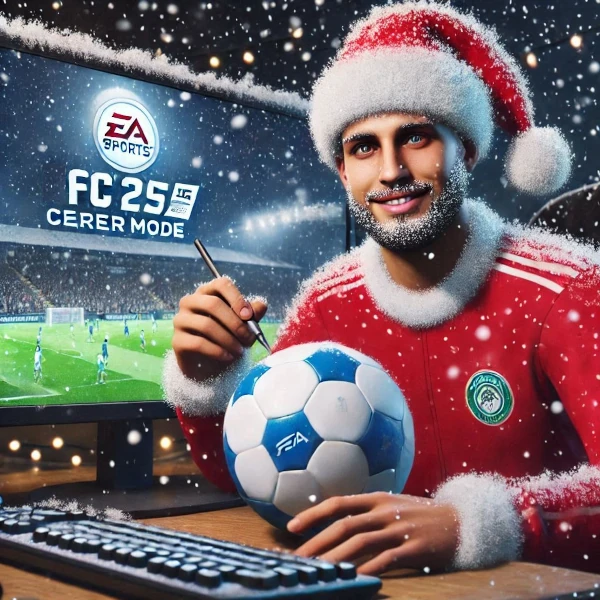 Das Bild symbolisiert Weihnachten im EA FC 25 Karrieremodus.