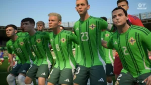 Das Bild zeigt die Nationalmannschaft von Nordirland im EA FC 25 Karrieremodus.