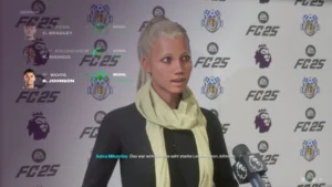 Das Bild zeigt Sarah Sol Mikström als Trainerin des Royal FC London im EA FC 25 Karrieremodus