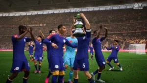 Das Bild zeigt den Sieg des Royal FC London im FA Cup im EA FC 25 Karrieremodus