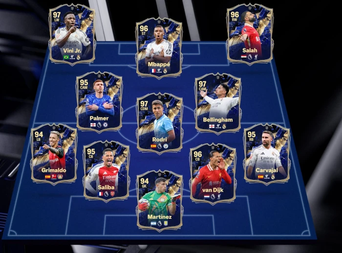 Das Bild zeigt das Team of the Year im EA FC 25