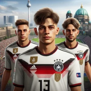 Das Bild mit KI zeigt deutsche Talente für den EA FC 25 Karrieremodus