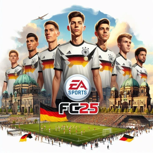 Das Bild mit KI zeigt deutsche Talente für den EA FC 25 Karrieremodus