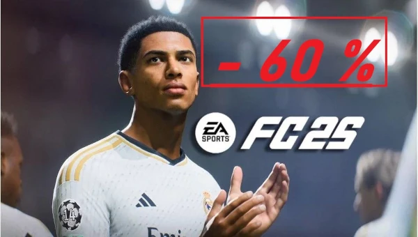 Das Bild zeigt Rabatte bis zu 60 Prozent auf den EA FC 25 Karrieremodus