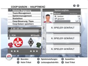 Das Bild zeigt den Fifa 11 Karrieremodus