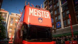 Das Bild zeigt dei Meisterfeier des FC Heidenheim im FC 25 Karrieremodus