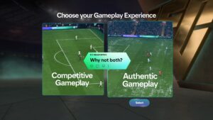Das Bild zeigt die Auswahl von authentischem und kompetitiven Gameplay im EA FC 26 Karrieremodus