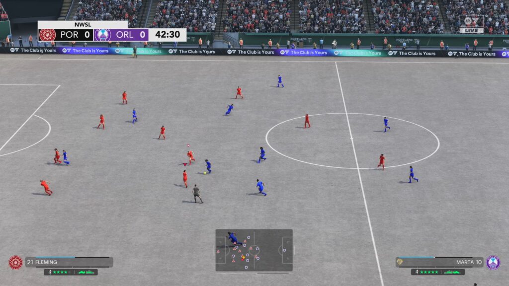 Das Bild zeigt den High Contrast Mode im EA FC 26 Karrieremodus