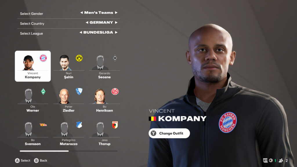 Das Bild zeigt Vincent Kompany im EA FC 26 Karrieremodus